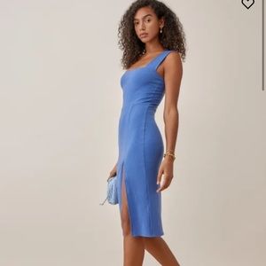 NWT Reformation Cassi Knit Dress in blue/dusk
